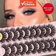 European and American 7D simulated thick roll mink false eyelashes, 10 pairs, full strip for daily, 