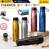 AJ 381 Thermos 550ML Engrave Laser Name Hadiah/Termos Tahan Sejuk Panas/Custom Name/Botol Minum/Boto