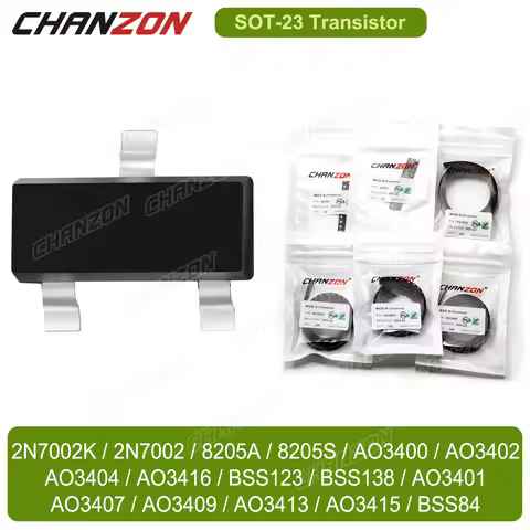 Sot23 N P Channel Mosfet 2N7002 Bss138 8205A Ao3400 Ao3401 Bss84 Ao3407 Ao3416 Bss123 Ao3402 8205S 2