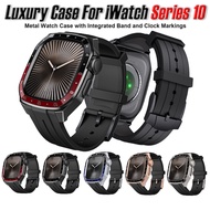 Luxury Metal Full Coverage Waterproof Case for Apple Watch Series 10 Protector Case for Apple Watch 