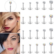1 PC 18G/20G Labret Lip Piercing Stainless Steel Labret Piercing Push-in Nose Stud Piercing 1.5/2/2.