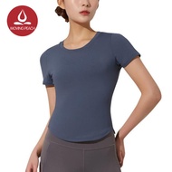 Áo Thun Tập Yoga Thoáng Khí Cho Nữ Moving Peach Thể Thao Tops Tập Thể Dục Ngắn Tay BTB