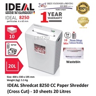 IDEAL Shredcat 8250 CC 4 x 40mm Paper Shredder (Cross Cut) - 10 sheets 20 Litres 8250C, 8250CC
