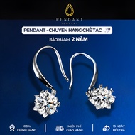 High Quality White Gold Snowflake Women's Silver Earrings 6,5 Cups - PENDANT Brand - Inspection Cert