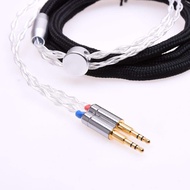GAGACOCC Black sleeve 8 Cores Headphone Upgrade Silver Plated Cable 2x 2.5mm plug For Hifiman HE1000