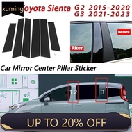 XM Toyota Sienta Glossy Black Car Door Window Center Column B C Pillar Post Sticker Trim Mirror Deco