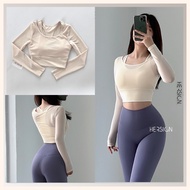 HERSIGN Women's yoga shirt Women's gym crop top Mesh long sleeve shirt CROP34 HERSIGN EASE collectio
