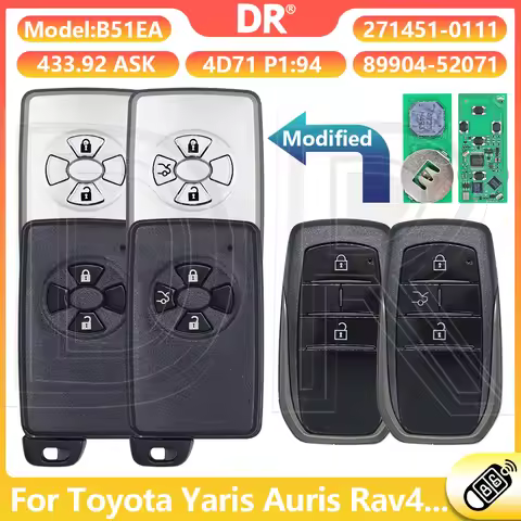 DR3 B51EA 4D67 ID71 P1:94 271451-0111 433.92 MHz 89904-52071 Proximity Car Remote Key For Toyota Yar