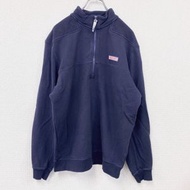 古著 Vineyard Vines 半拉鍊衛衣，藏藍色，M 碼