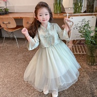 Girls Dress Spring 2026 Chinese Style Long Skirt 3 Years Old Hanfu 6 Children New Chinese Style Gauz