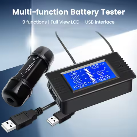 50A 100A DC8-120V Digital LCD Display Voltmeter Ammeter Impedance Wattmeter Power Energy Meter 12V 2