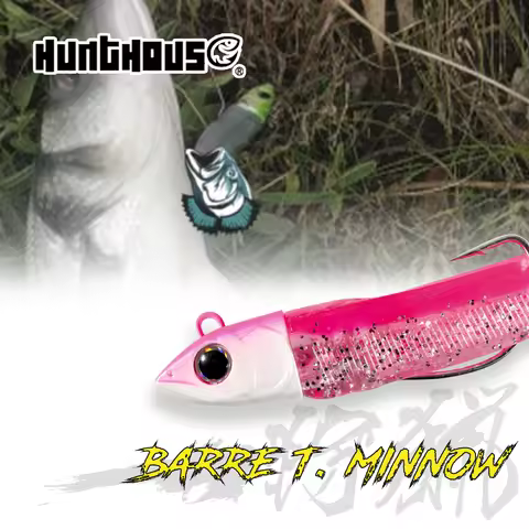Hunthouse Fishing Barre T. Minnow Lure 7g/12g/25g/40g/60g/90g/120g JIgging Head Soft Silicone Bait W