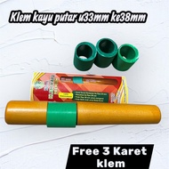 Rotary Wood Clamp Palm Gap Connector Size 33mm to 38mm free3 rubber 4cm