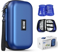 Insulin Cooler Travel Case TSA Approved Medication Cooler with Digital Temp Display 2 Ice Packs for