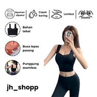 JH Tanktop bra crop top women square neck seamless sport gym push up