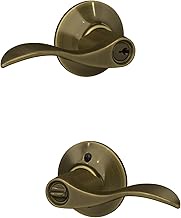 SCHLAGE F51A ACC 609 Accent Keyed Lever, 2.3 x 2.8 x 2.8 inches, Antique Brass