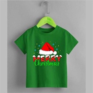 (buy 10 get 1 free t-shirt) new merry christmas hat christmas t-shirt unisex children's and adult's 