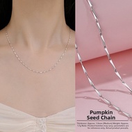 Platinum PT950 Necklace Womens 18K White Gold Fine Length Adjustable Choker Necklace Versatile Plain