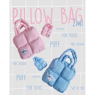 PUFFY PILLOW TOTE BAG Puffy Bag/ Free Charms mini Pillow Bag