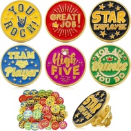 Zeyune 48 Pcs Recognition Pins Employee of The Month Lapel Pin 3/4 Inch Employee Appreciation Pins T