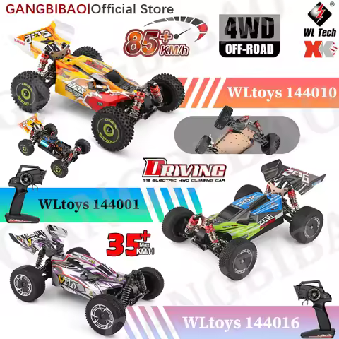 WLtoys 144010 124016 V8 V2 RC Car Brushless 1/14 75KM/H High Speed Metal 4WD Drive Off-Road 2.4G Tra