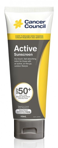 CAN-S-110-AC-50P CANCER COUNCIL ACTIVE 110ML SPF50 --