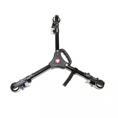Kingjoy VX-600 VX600 Foldable Tripod Dolly 3 Wheels Stand Pulley Base Universal Camera new