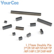 10pcs 1.27mm Spacing Double Row Pin Socket Vertical Patch 2*2P/3P/4P/5P/6P/7P/8P/10P/12P/20P/40P Gil