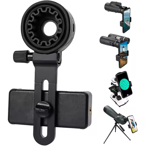 Telescope Phone Adapter Mount for Compatible Binoculars, Monocular, Microscope, Spotting Scope, Tele