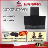 Livinox 90cm LCH-STONE-X-90BL / LCH-MCA-X-90BL 1400m / 1800 3/hr T Shape Slanted Kitchen Cooker Hood