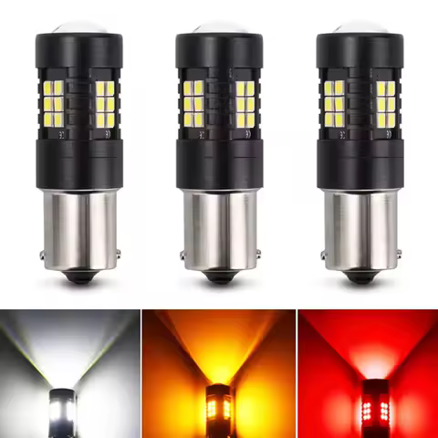 2PCS Car Led Light BulbS 1156 BA15S 1157 P21/ 5W BAY15D T20 7443 W21/5W T25 3157 Canbus Auto Reversi