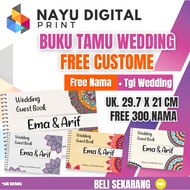 Aesthetic wedding invitation guest book 300 names soft cover thick