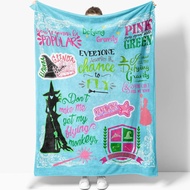 Selimut Flanel Biru Elphaba Hat Glinda Witch 50'' x 40'', Selimut Magic Movie Land, Hadiah Jahat Que
