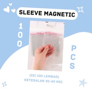 (100 PCS) 30 Micron Thickness Magnetic Toploader Protective Sleeve Plastic