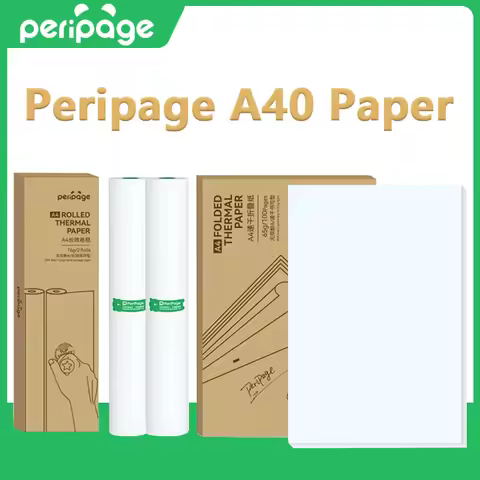 Peripage A4 Thermal Paper For A40 Mini Printer Printing Quick Dry Long Term A4 Thermal Roll Paper Fo