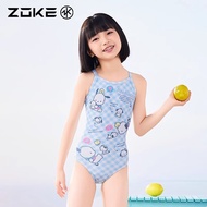 Zoke Girls Competition One-Piece Swimsuit - Racerback Training Swimsuit with Pochacco Design, New Ar