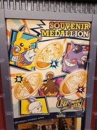 日本正版  日本環球影城 2025 usj  Pokemon  日本環球影城代購  Pokemon  日本環球影城比卡超  usj   耿鬼  限定  紀念金幣  一套