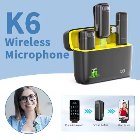 Portable Bluetooth Microphone K6 Wireless Lapel Microphone Speaker DJ MIC Gamer Gaming Phone Intervi