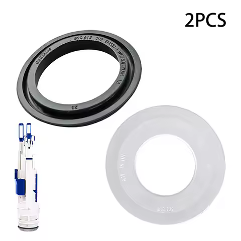 2-Pack Black & White Silicone Seal Toilet Washer ,Replacement Flush Valve Gasket for Geberit Toilet