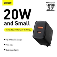 IPHONE Baseus Original 20W USB Type C Dual Output Compact Charger Adapter Ip Fast Charging Original 