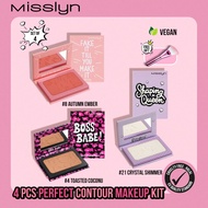 MISSLYN-4PCS Prefect Contour Makeup Kit, FAKE IT TILL YOU MAKE IT Powder Blush,Matte Powder Blush Wi