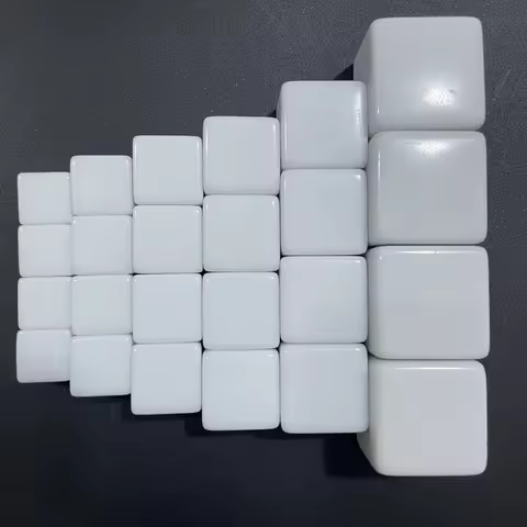 100pcs White 12/14/16/18/20/22/25mm Blank Dice Acrylic Right angle D6 Blank Dice Can Write Carving D