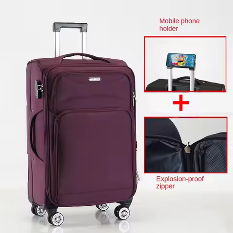 Suitcase Oxford New Luggage with Phone Holder Large Capacity 28&32&34 Inch Password Trolley Case Sui
