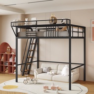 Space-saving Iron Loft Bed Bed Bed Frame Bed Table Apartment Iron Frame Bed Small Apartment Double O