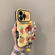 Large window nine grid star shaped figurine phone case+lanyard phone case suitable for iPhone 17 16 