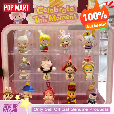 POPMART Celebrating The Moment POPMART 15th Anniversary Series Pop Bean Blind Box Toys Decorat Trend