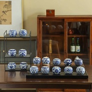 Jingdezhen 90s Underglaze Color Ceramic Candlestick Blue White Candlestick Decorative Ornaments Soft