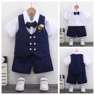 Flower Boy Boy Suit Suit Children Summer Handsome Host Suit Little Boy British Dress Baby Summer Dre