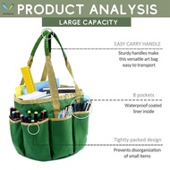 Olive Green Organizer Tote Bag Large Storage Tote Bag with Pockets for Teaching Aids Stationary