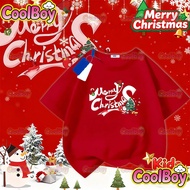 Children's clothing fashion Merry Christmas cartoon pattern cotton comfortable T-shirt round short s